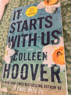 It Starts With Us by Colleen Hoover - Teal Floral Paperback